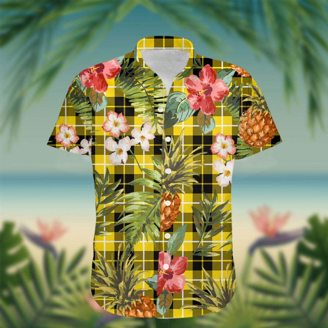 Barclay Tartan Hawaiian Shirt Hibiscus, Coconut, Parrot, Pineapple - Tropical Garden Shirt