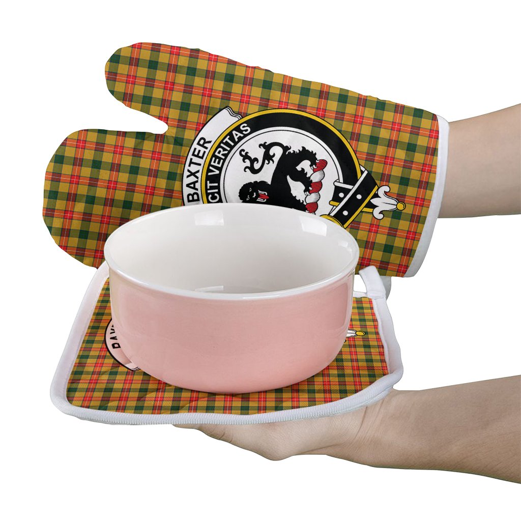 Baxter Tartan Crest Oven Mitt And Pot Holder (2 Oven Mitts + 1 Pot Holder)