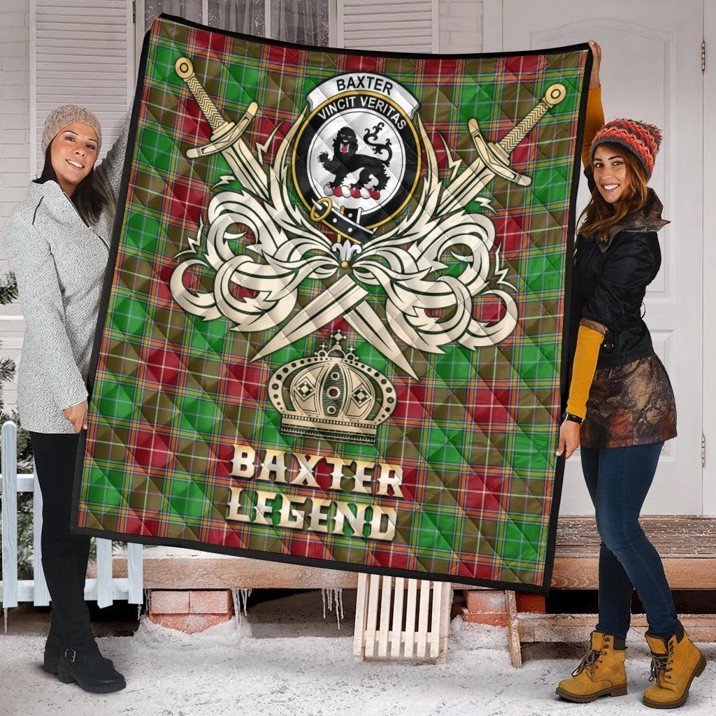 Baxter Modern Tartan Crest Legend Gold Royal Premium Quilt