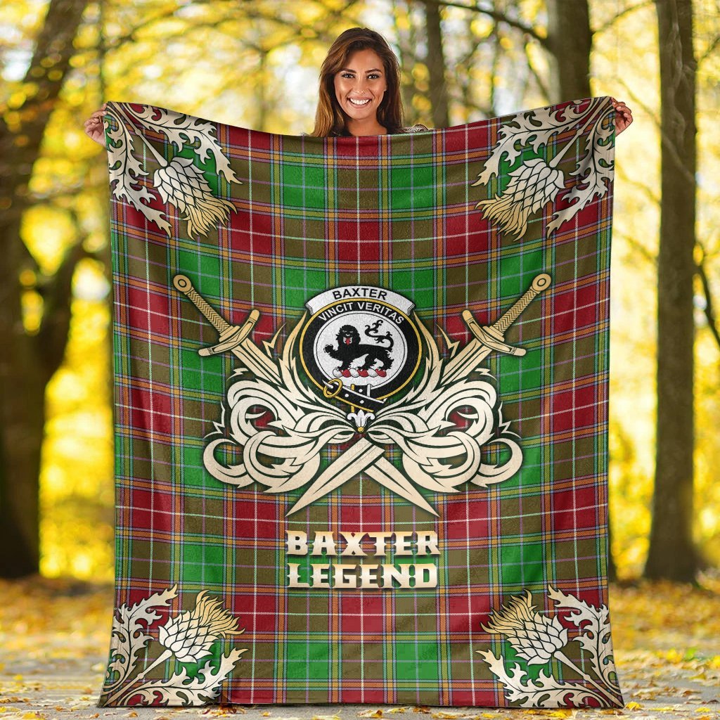 Baxter Modern Tartan Gold Courage Symbol Blanket