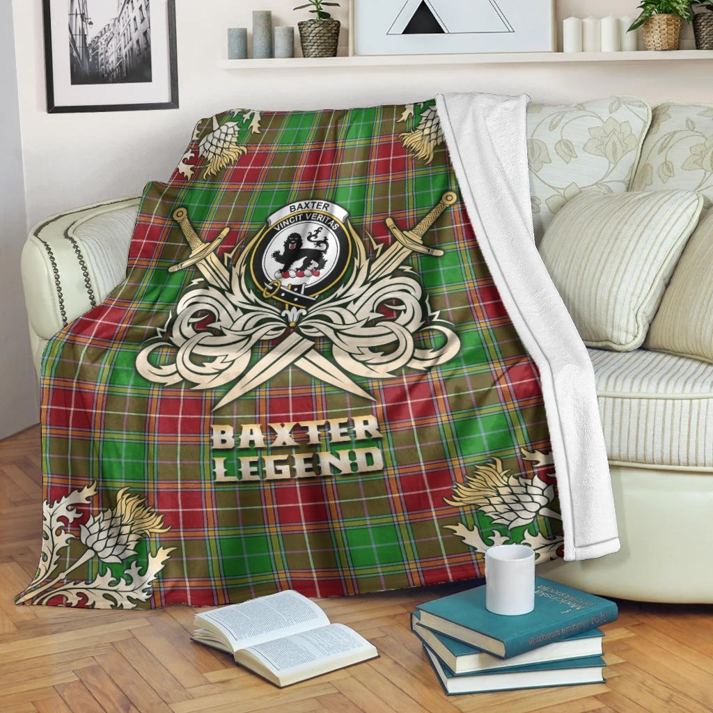 Baxter Modern Tartan Gold Courage Symbol Blanket