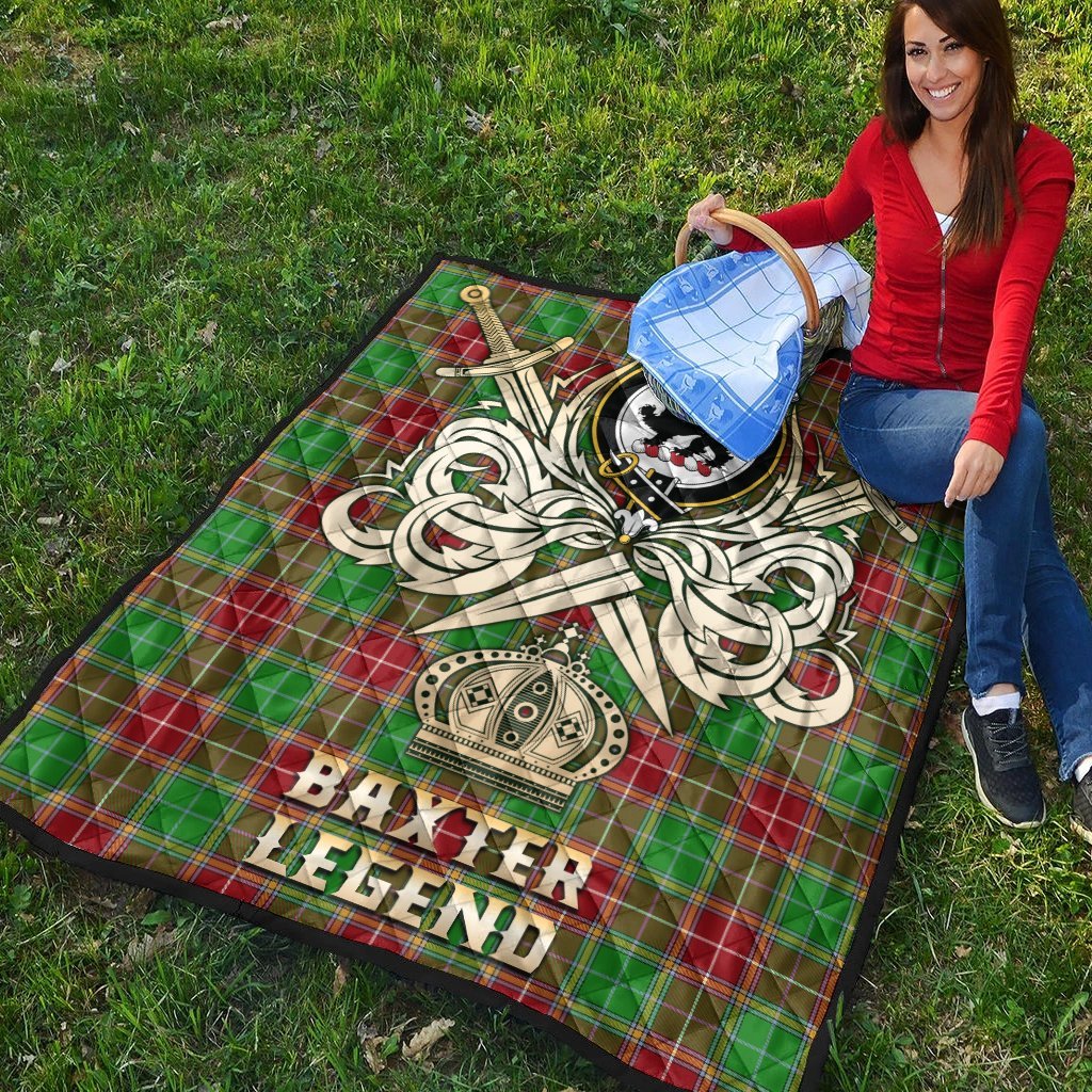 Baxter Modern Tartan Crest Legend Gold Royal Premium Quilt