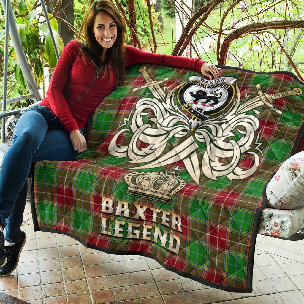 Baxter Modern Tartan Crest Legend Gold Royal Premium Quilt