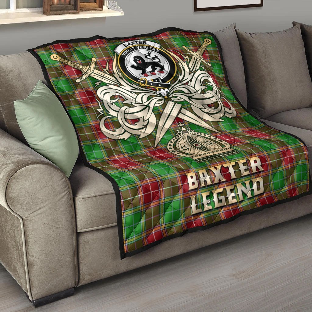 Baxter Modern Tartan Crest Legend Gold Royal Premium Quilt