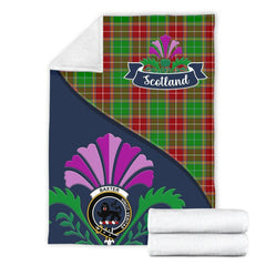 Baxter Tartan Crest Premium Blanket - Thistle Style