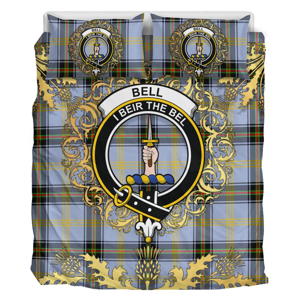 Bell Tartan Crest Bedding Set - Golden Thistle Style