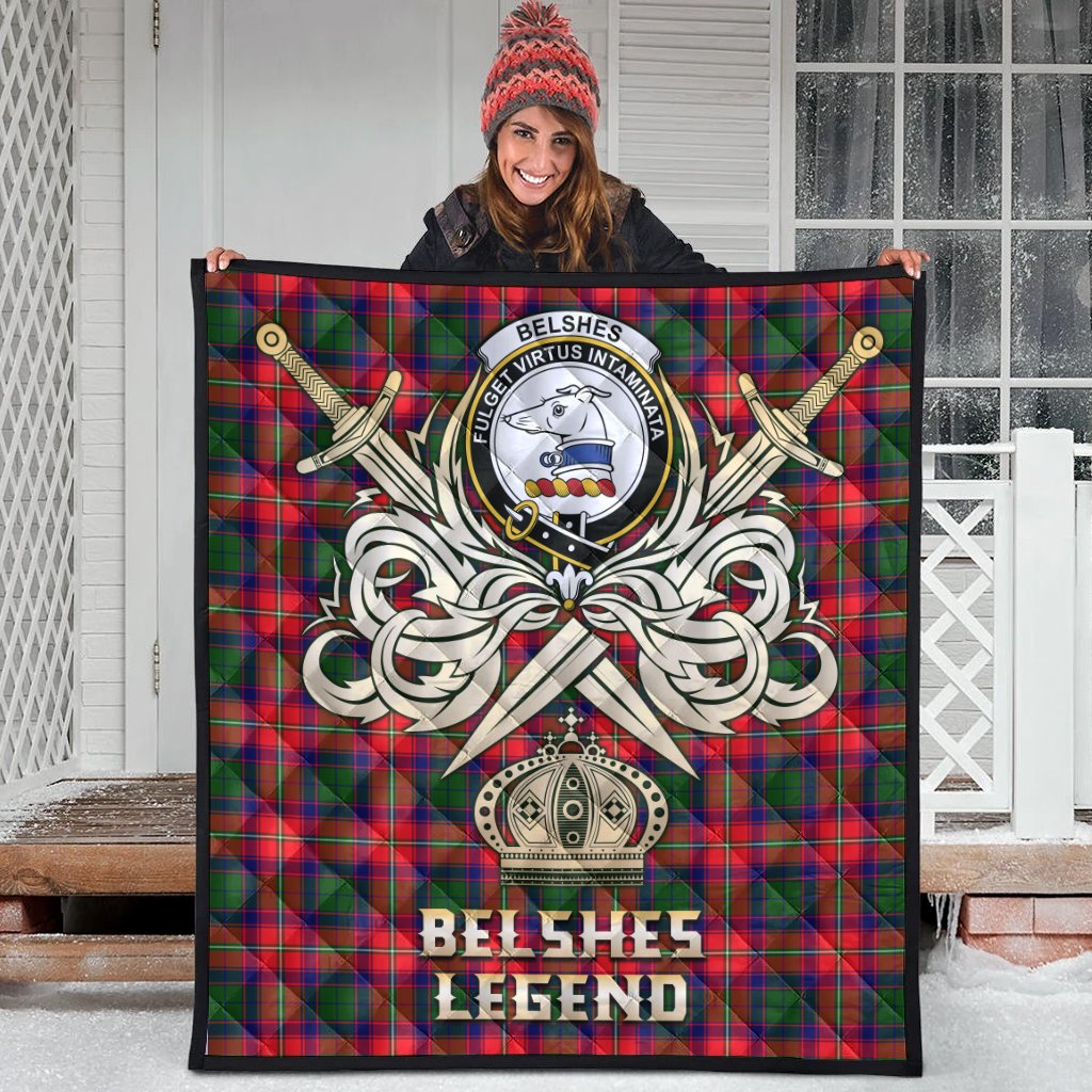 Boswell Modern Tartan Crest Legend Gold Royal Premium Quilt