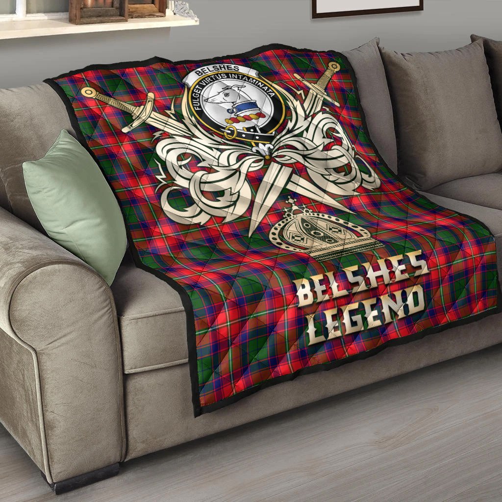 Boswell Modern Tartan Crest Legend Gold Royal Premium Quilt