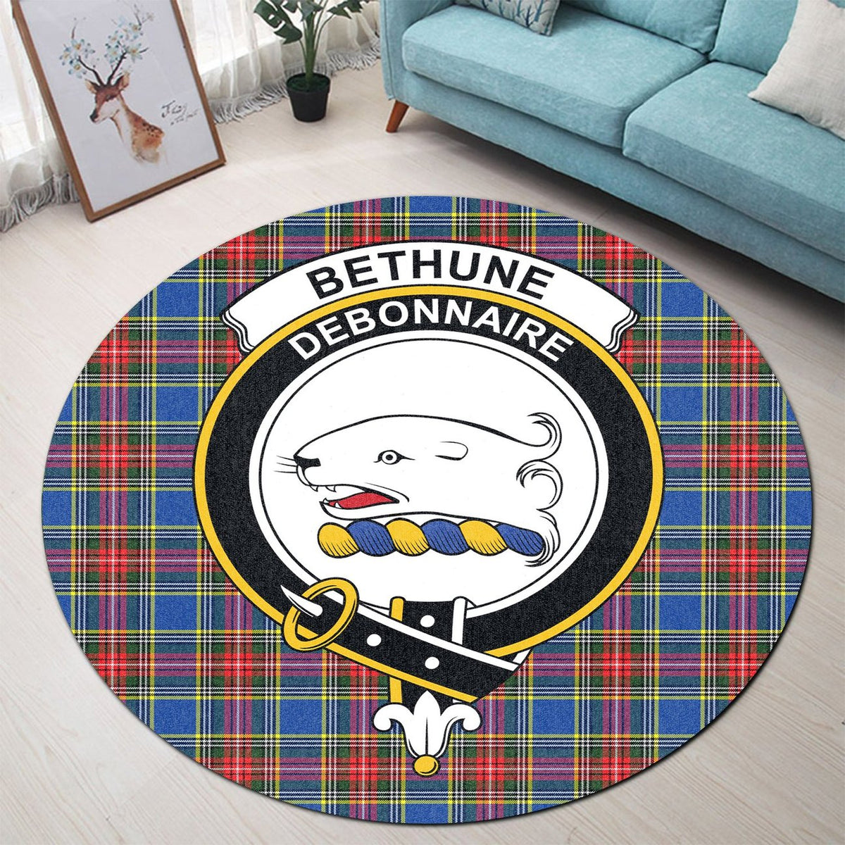 Bethune Tartan Crest Round Rug