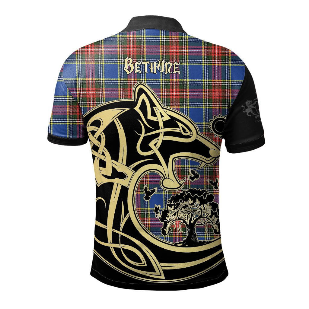 Bethune Tartan Polo Shirt Viking Wolf