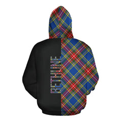 Bethune Tartan Hoodie Half of Me - Cross Style