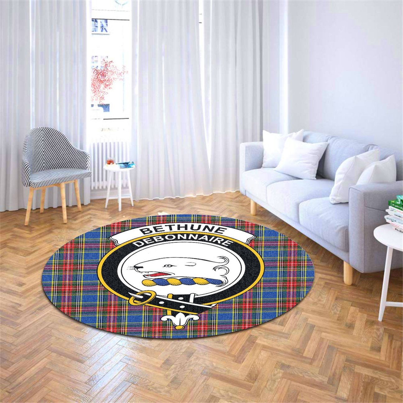 Bethune Tartan Crest Round Rug