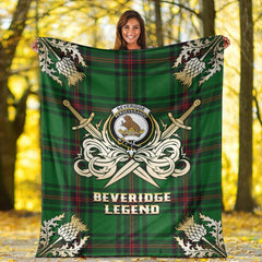 Beveridge Tartan Gold Courage Symbol Blanket