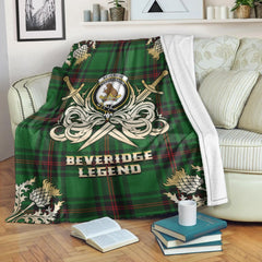 Beveridge Tartan Gold Courage Symbol Blanket