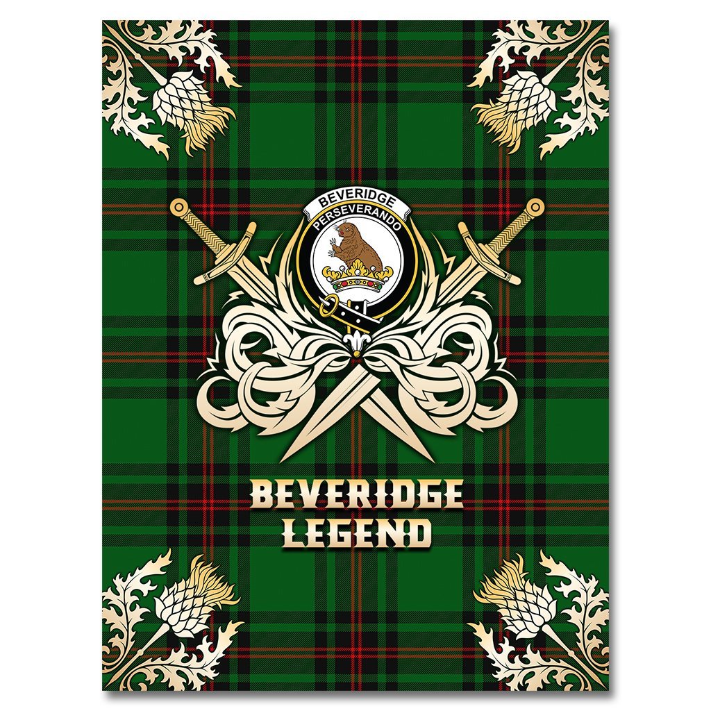 Beveridge Tartan Gold Courage Symbol Blanket