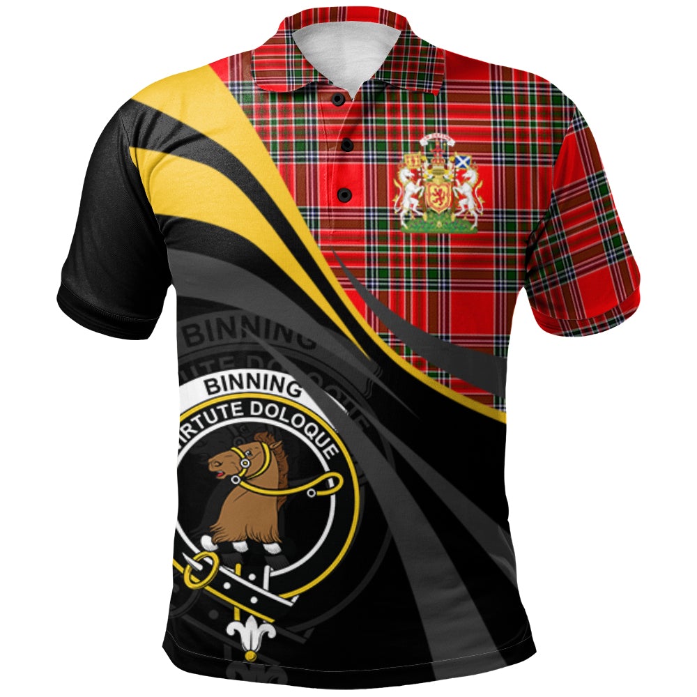 Binning Tartan Polo Shirt - Royal Coat Of Arms Style