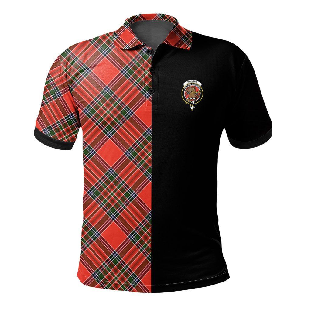 Binning Tartan Polo Shirt Half of Me - Cross Style