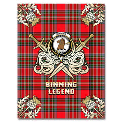 Binning Tartan Gold Courage Symbol Blanket