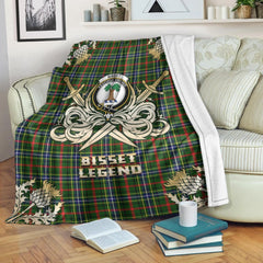 Bisset Tartan Gold Courage Symbol Blanket