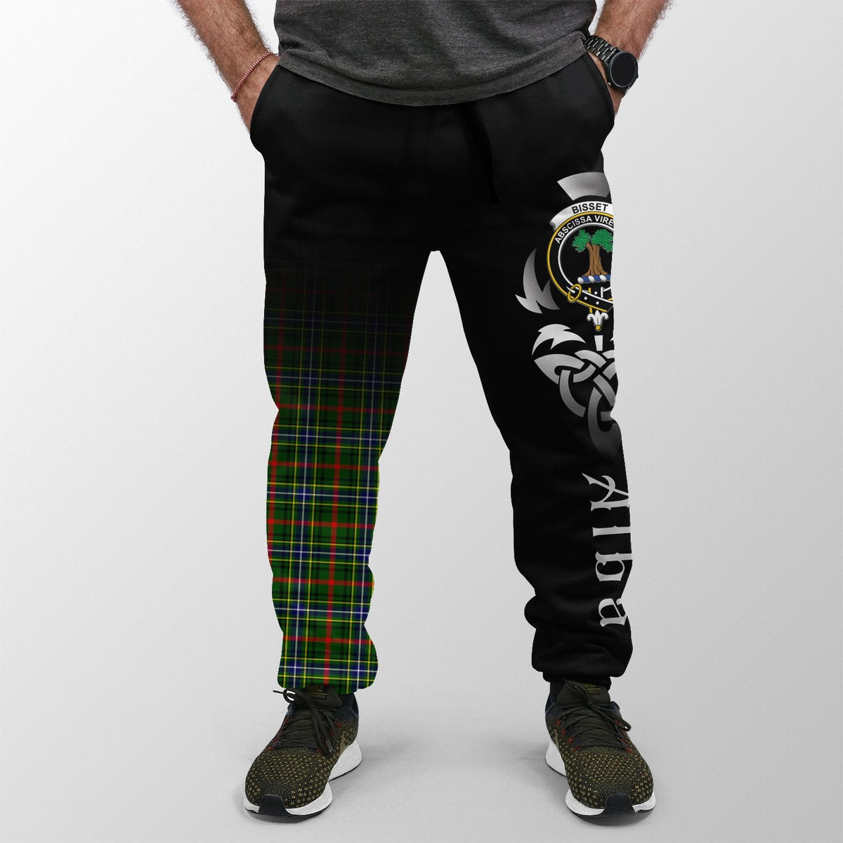 Bisset Tartan Crest Jogger Sweatpants - Alba Celtic Style