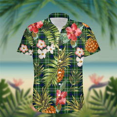 Blackadder Tartan Hawaiian Shirt Hibiscus, Coconut, Parrot, Pineapple - Tropical Garden Shirt