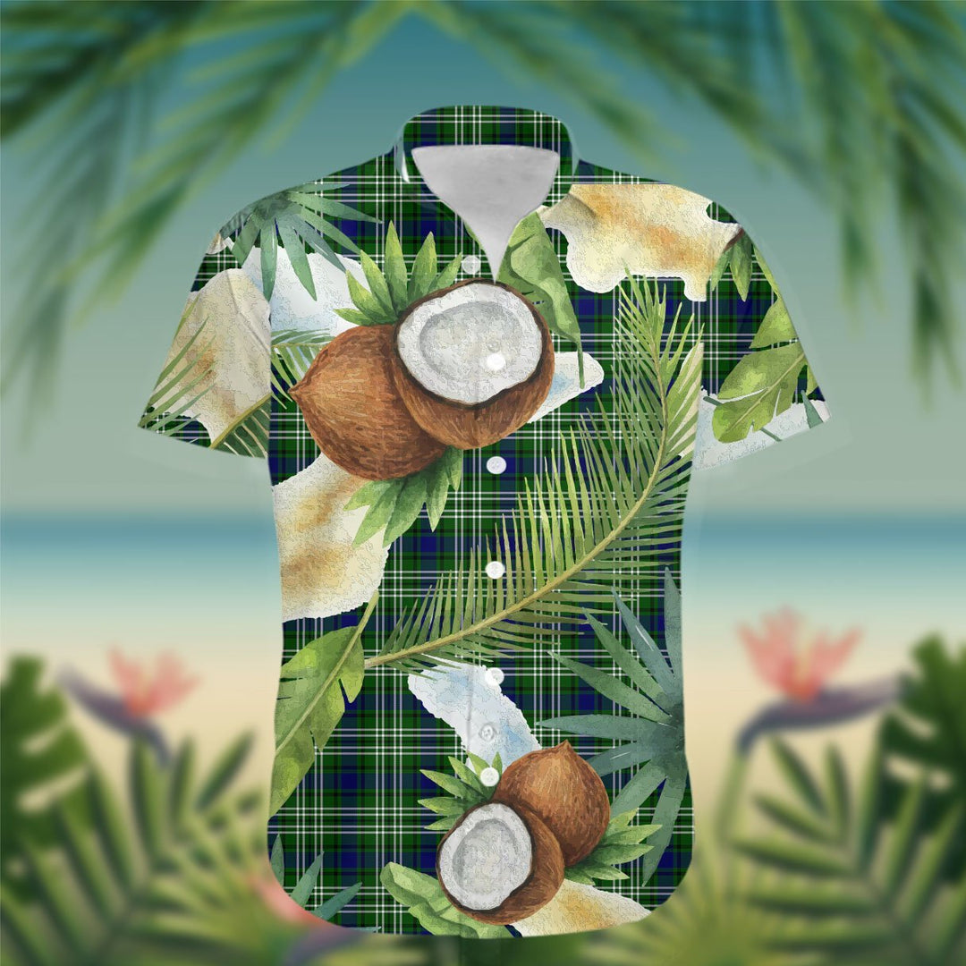 Blackadder Tartan Hawaiian Shirt Hibiscus, Coconut, Parrot, Pineapple - Tropical Garden Shirt