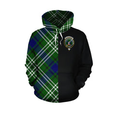 Blackadder Tartan Hoodie Half of Me - Cross Style