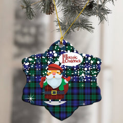 Blackwatch Modern Tartan Christmas Ceramic Ornament - Santa Style