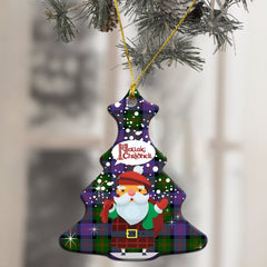 Blair Modern Tartan Christmas Ceramic Ornament - Santa Style