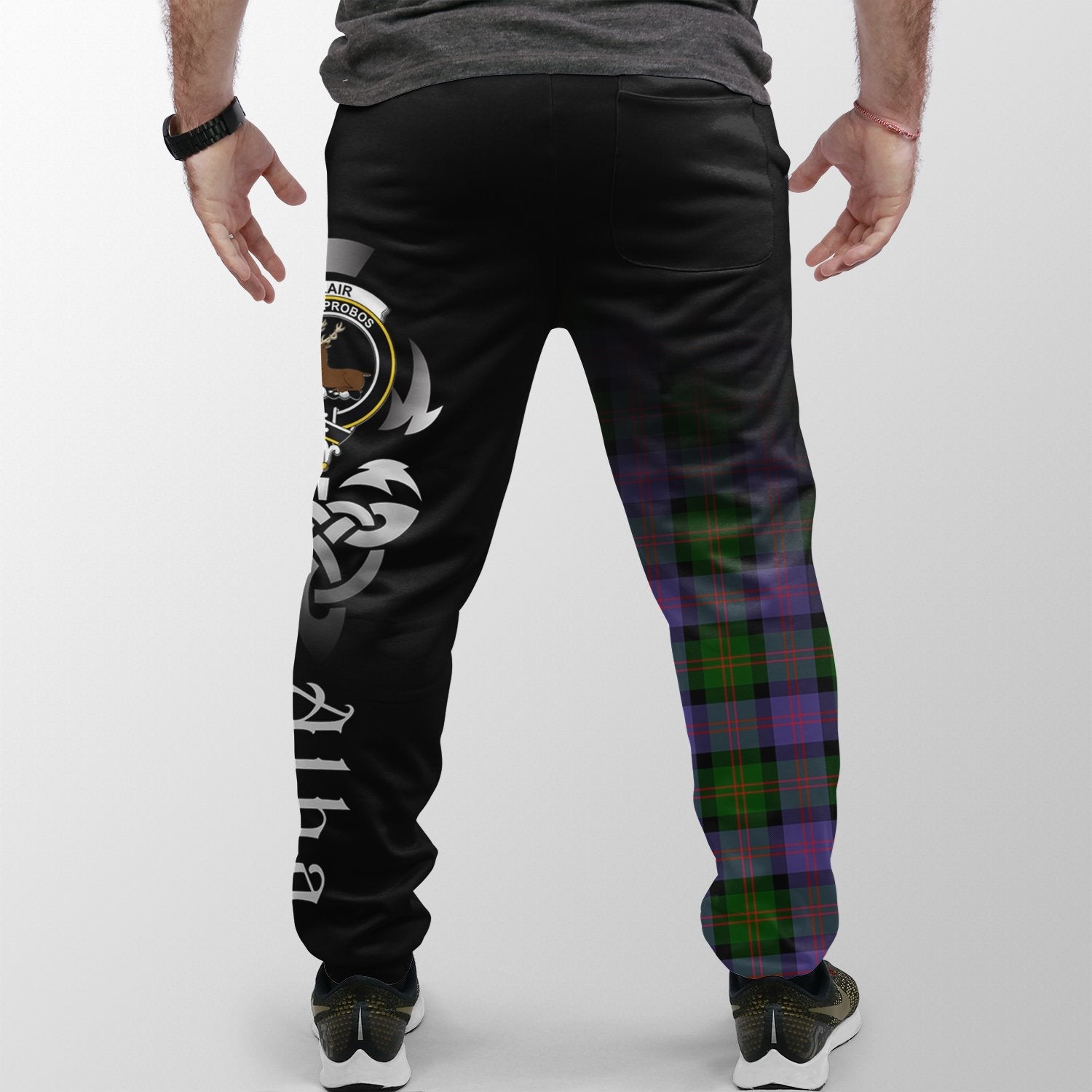 Blair Modern Tartan Crest Jogger Sweatpants - Alba Celtic Style