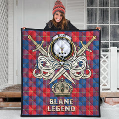 Blane Tartan Crest Legend Gold Royal Premium Quilt