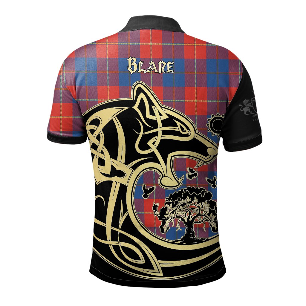 Blane Tartan Polo Shirt Viking Wolf