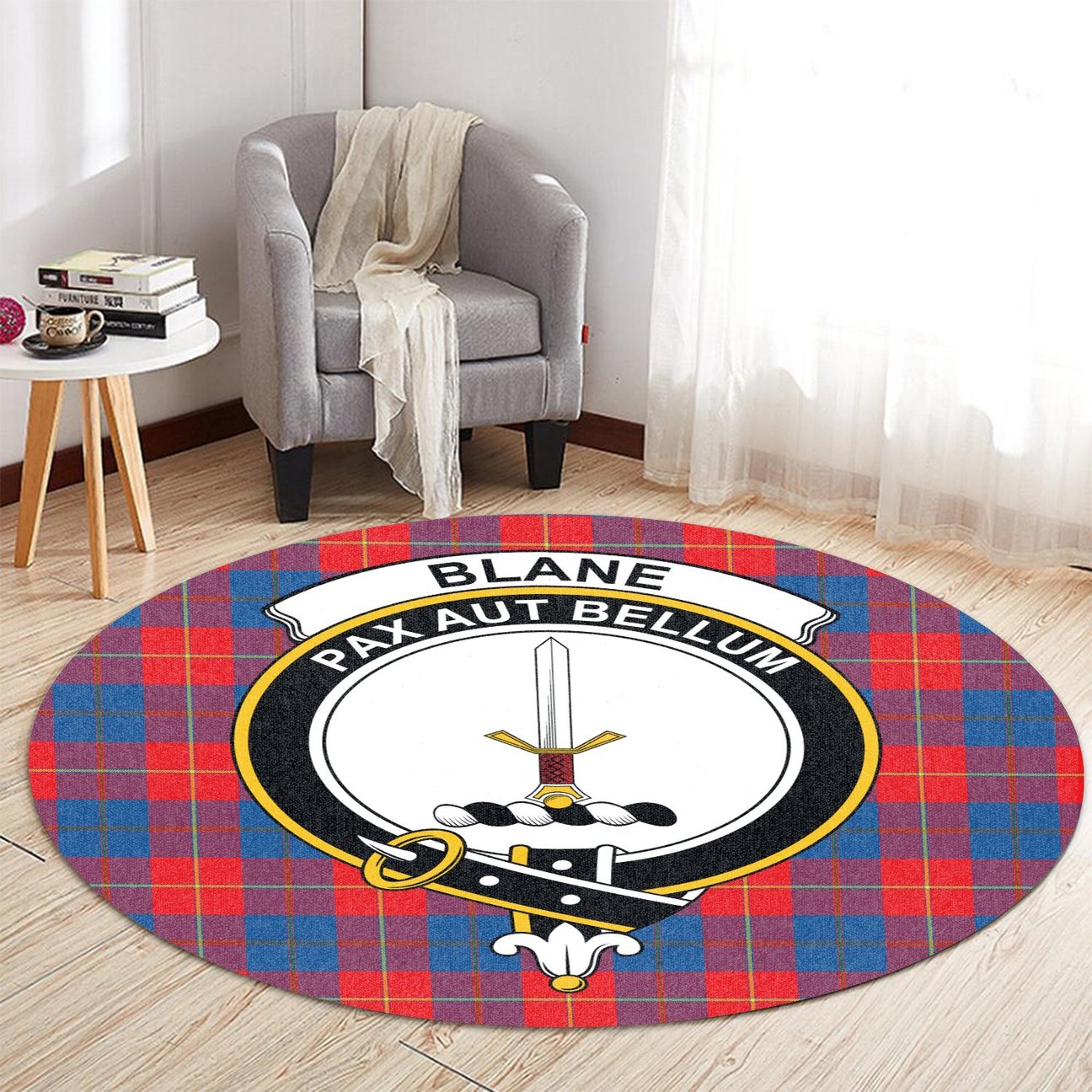 Blane Tartan Crest Round Rug