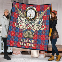 Blane Tartan Crest Legend Gold Royal Premium Quilt