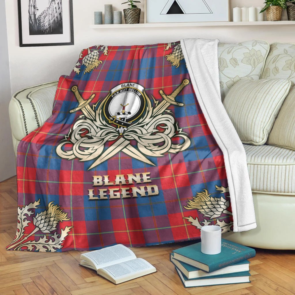 Blane Tartan Gold Courage Symbol Blanket