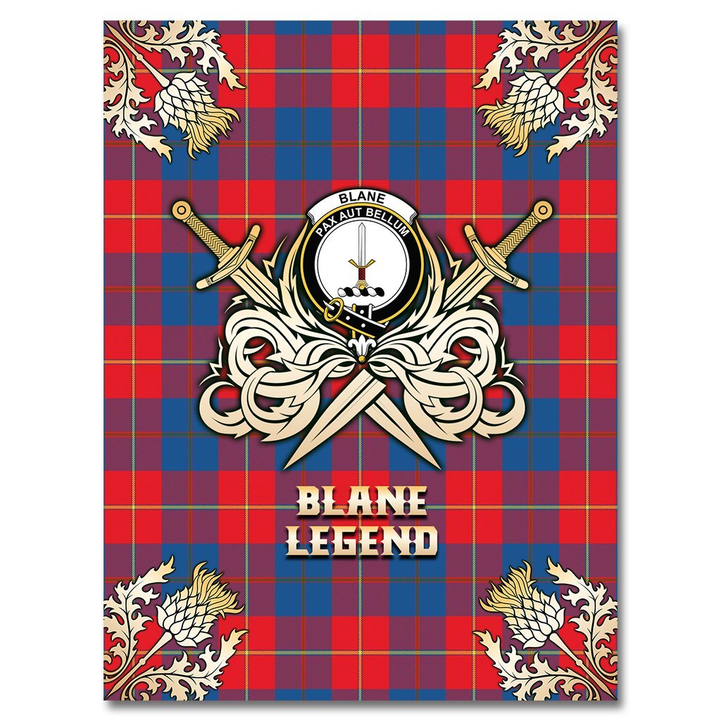 Blane Tartan Gold Courage Symbol Blanket