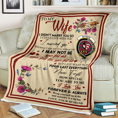 Scots Print Blanket - Byres Tartan Crest Blanket To My Wife Style, Gift From Scottish Husband