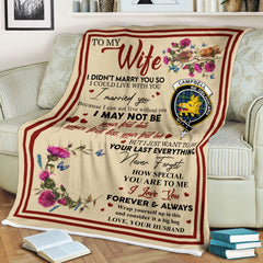 Scots Print Blanket - Campbell Argyll Ancient Tartan Crest Blanket To My Wife Style, Gift From Scottish Husband