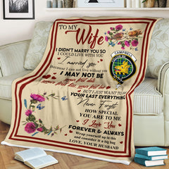 Scots Print Blanket - Campbell of Breadalbane Tartan Crest Blanket To My Wife Style, Gift From Scottish Husband