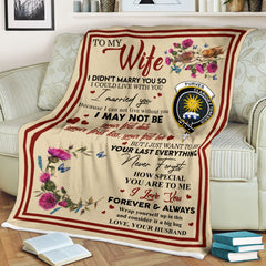 Scots Print Blanket - Purves Tartan Crest Blanket To My Wife Style, Gift From Scottish Husband