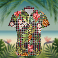 Borthwick Tartan Hawaiian Shirt Hibiscus, Coconut, Parrot, Pineapple - Tropical Garden Shirt