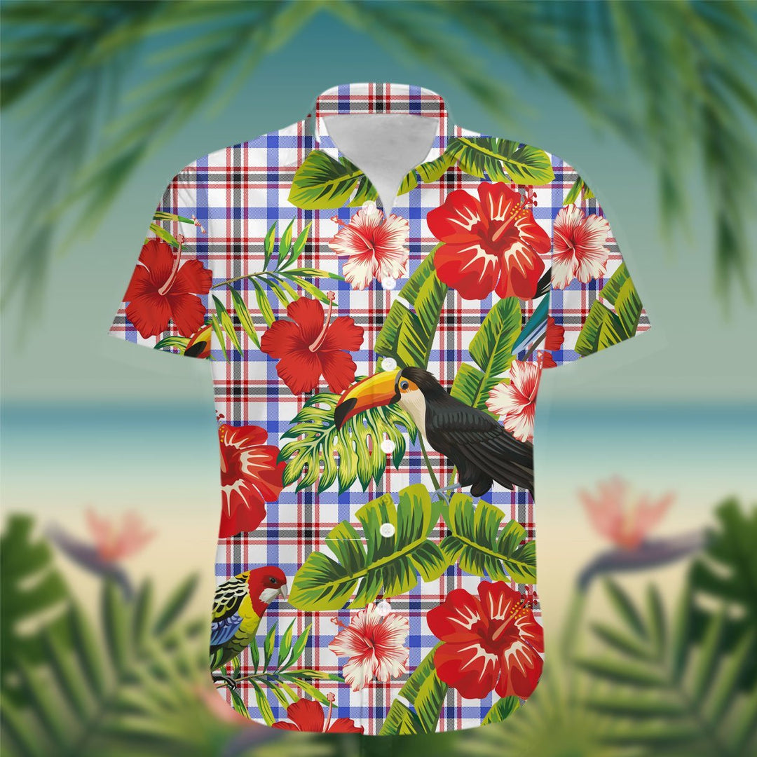 Boswell Tartan Hawaiian Shirt Hibiscus, Coconut, Parrot, Pineapple - Tropical Garden Shirt