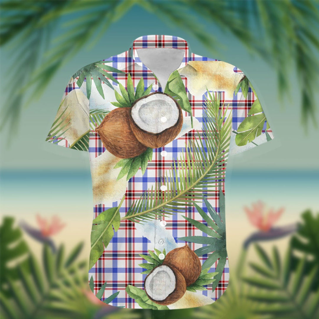 Boswell Tartan Hawaiian Shirt Hibiscus, Coconut, Parrot, Pineapple - Tropical Garden Shirt