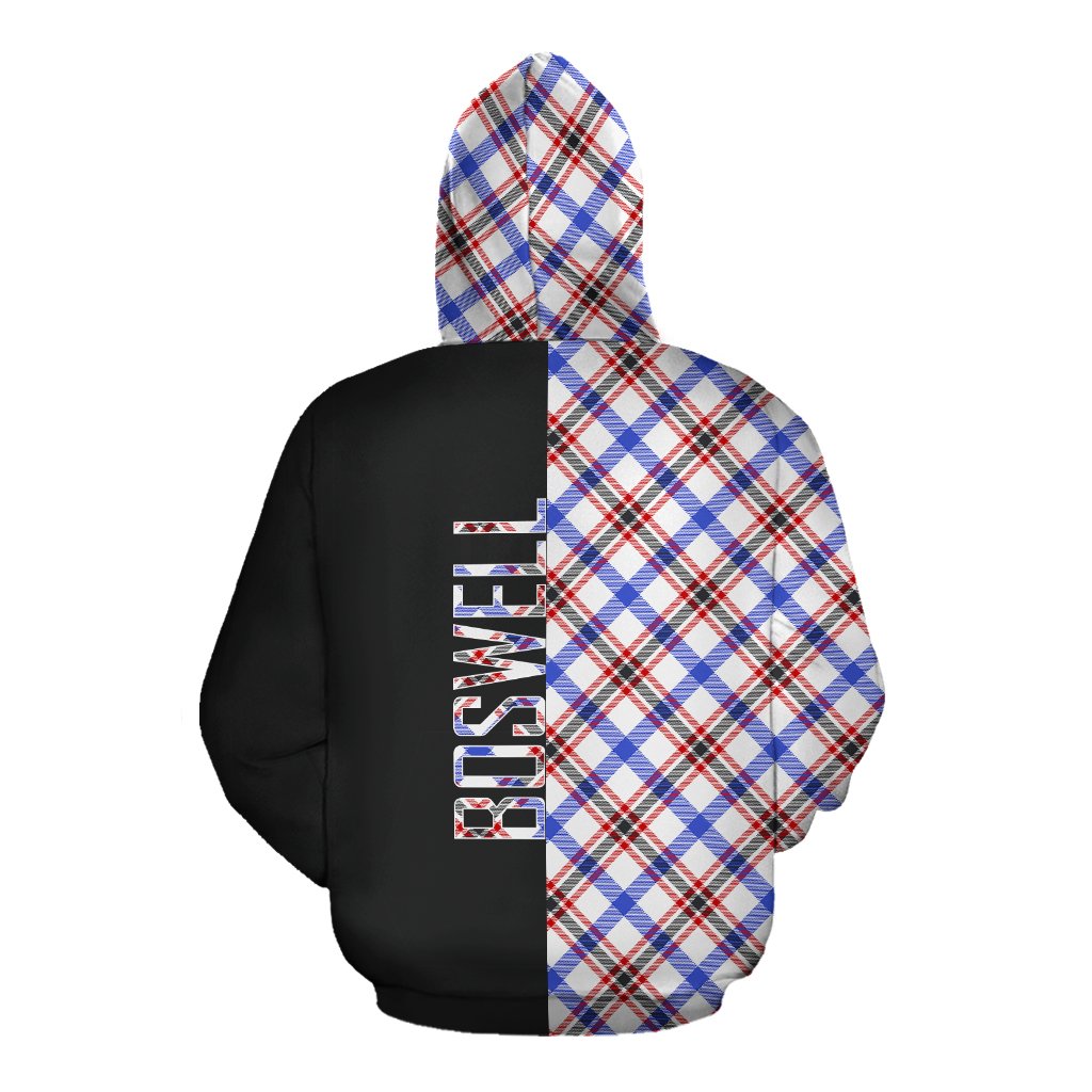 Boswell Modern Tartan Hoodie Half of Me - Cross Style