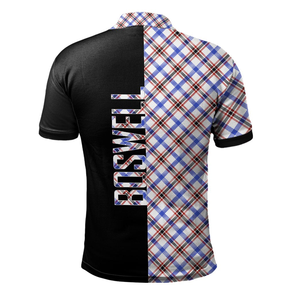 Boswell Modern Tartan Polo Shirt Half of Me - Cross Style