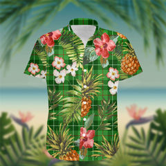 Boyle Tartan Hawaiian Shirt Hibiscus, Coconut, Parrot, Pineapple - Tropical Garden Shirt