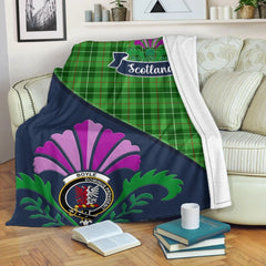 Boyle Tartan Crest Premium Blanket - Thistle Style