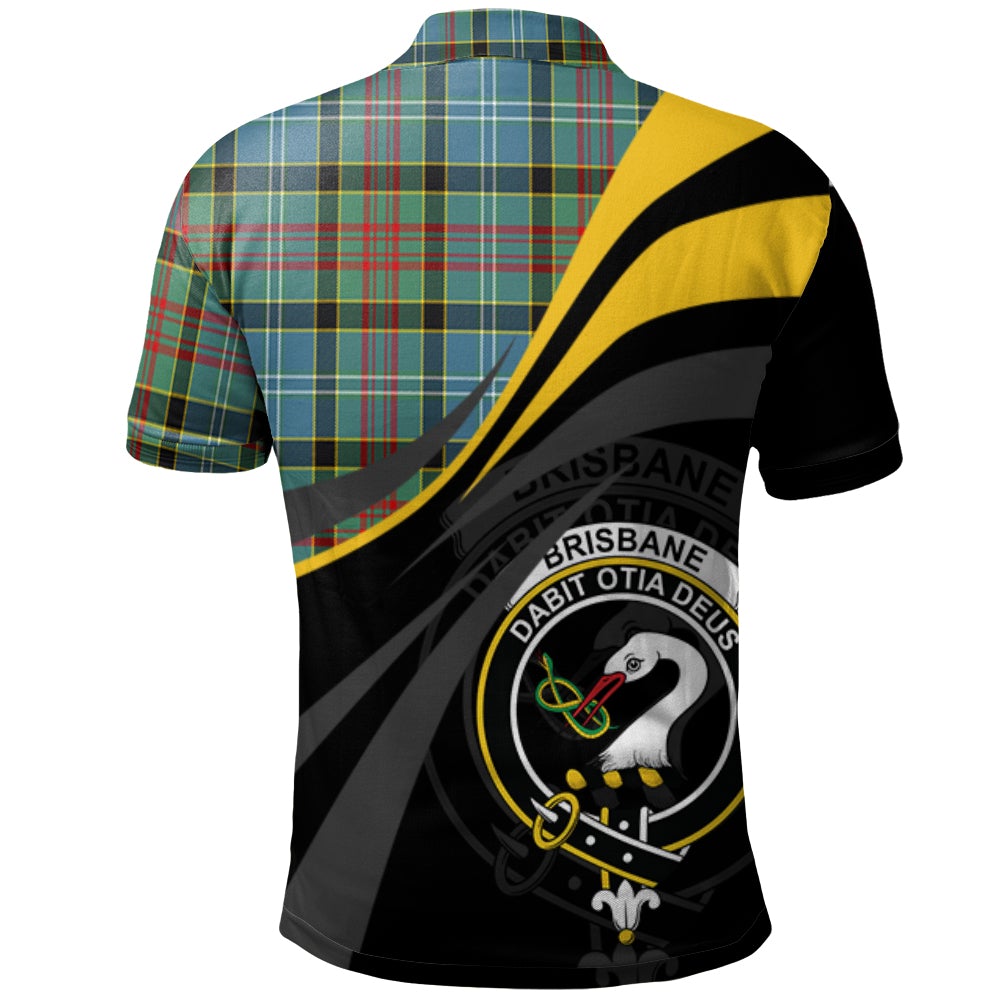 Brisbane Modern Tartan Polo Shirt - Royal Coat Of Arms Style