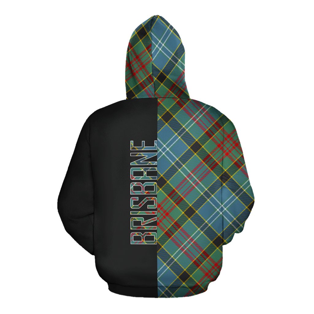 Brisbane Modern Tartan Hoodie Half of Me - Cross Style