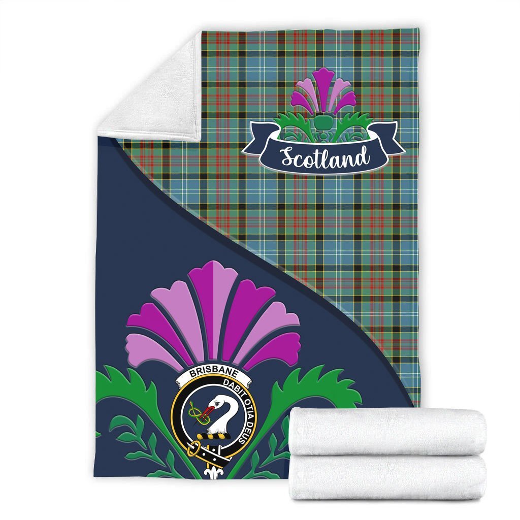 Brisbane Tartan Crest Premium Blanket - Thistle Style